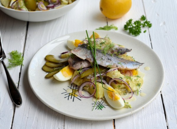 Potato, herring and pickle salad