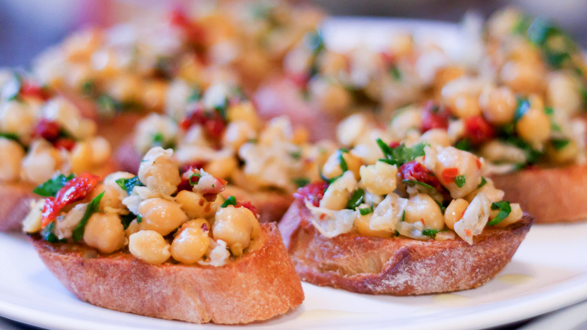 Bruschetta with Chickpeas and Ricotta