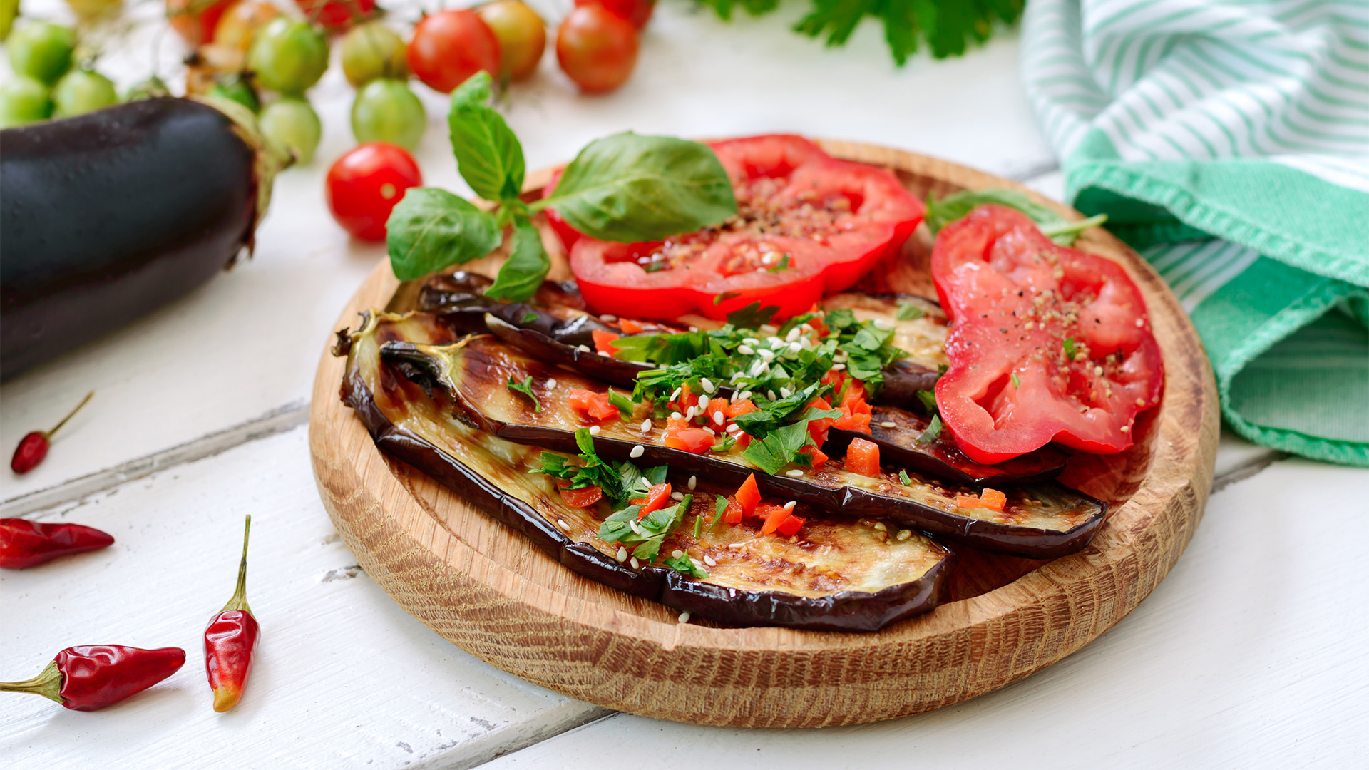 Fan Eggplants with Sumac, Zatar, and Tahini Dressing