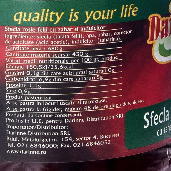 Sfeclă roșie felii Darinne, 720ml - Image 2