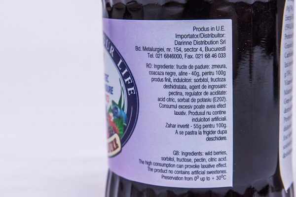 Gem de fructe de pădure pentru diabetici Darinne, 340g - Image 2