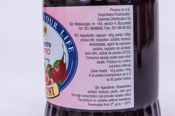 Gem de căpșuni pentru diabetici Darinne, 340g - Image 2
