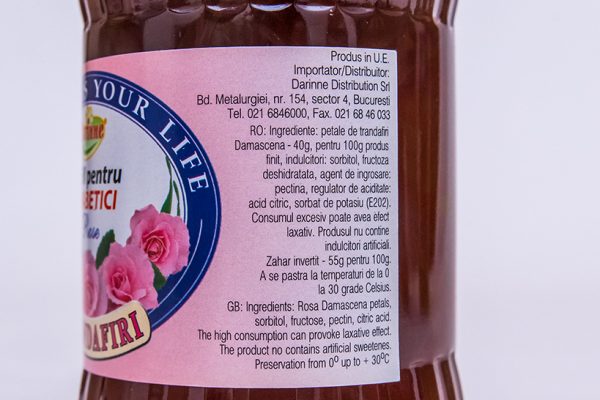 Gem de petale de trandafiri pentru diabetici Darinne, 340g - Image 2