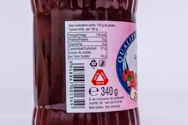 Gem de zmeură pentru diabetici Darinne, 340g - Image 3