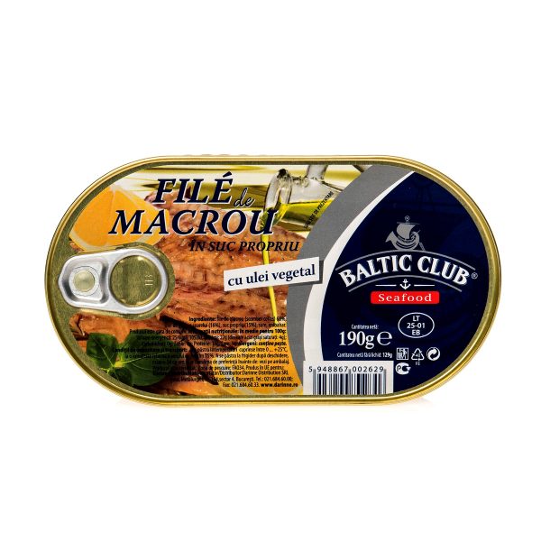 File de macrou în ulei vegetal Baltic Club, 190g