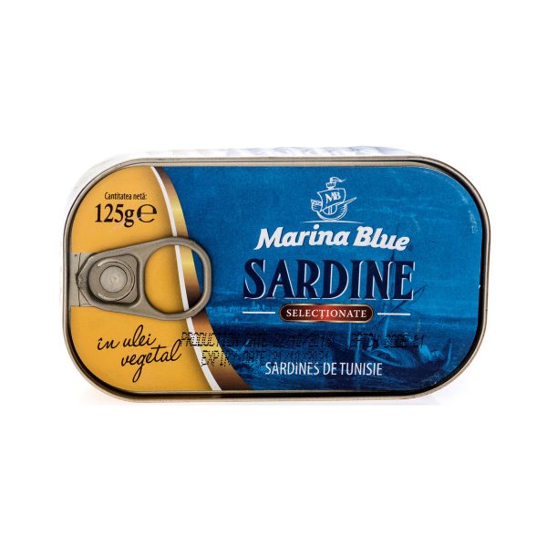 Sardine în ulei vegetal Marina Blue, 125g