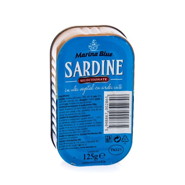 Sardine în ulei vegetal cu ardei iute Marina Blue, 125g - Image 5